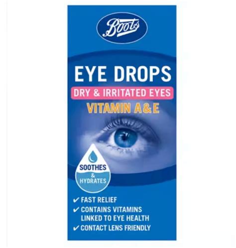 Boots Eye Drops With Vitamin A & E for Dry & Irritated Eyes 15ml | eBay in 2024 | Eye vitamins ...