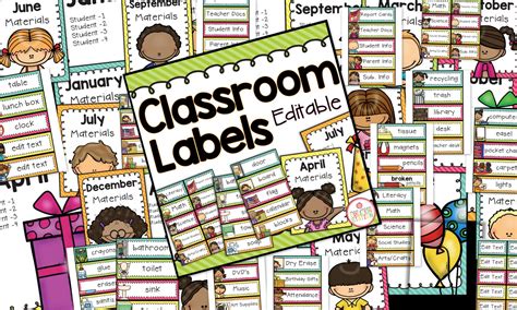 Editable Classroom Labels {Brights Classroom Set} - Mrs. Jones Creation ...