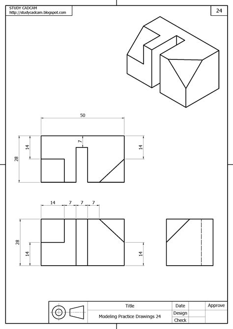 Pin by STUDYCADCAM on 3D Modeling Practice | Graphic design activities, Geometric drawing ...