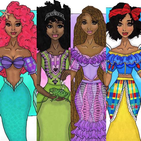 Saint Vincent Artist Reimagines Disney Princesses as Afro Caribbean - Black Hair Information