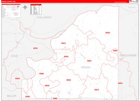 Wall Maps of Osage County Missouri - marketmaps.com