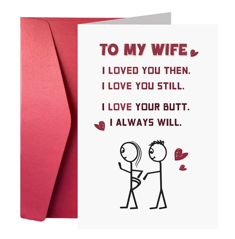 Buy Anniversary Card for Wife, Naughty Cute Birthday Card for Wife from ...