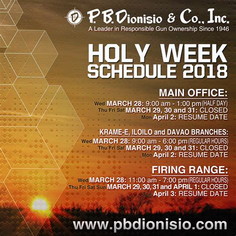 Holy Week Holidays 2018 – P.B. Dionisio & Co