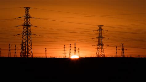 Wallpaper Power lines, sunset, silhouette 5120x2880 UHD 5K Picture, Image