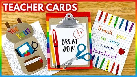 DIY Cards For Teachers / Easy Handmade Teacher Card Ideas / Teacher's Day Cards - YouTube