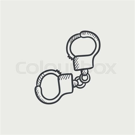 Handcuffs sketch icon. | Stock vector | Colourbox