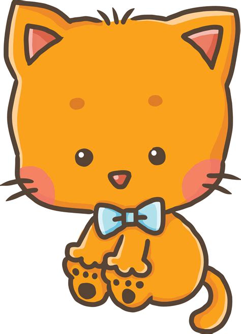 Orange cat vector cartoon clipart anime cute character illustration drawing 4758711 Vector Art ...