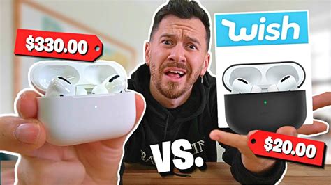 $20 AirPods Pro VS. $330 AirPods Pro!! (WISH Knock Offs Vs. Real ...