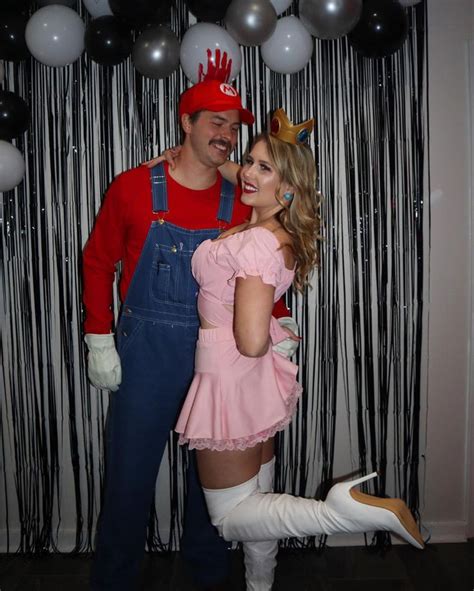 Princess peach and Mario costume | Couples halloween outfits, Halloween party outfits, Halloween ...