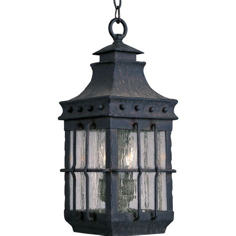 Maxim Lighting Nantucket 3-Light Country Forge Outdoor Hanging Lantern-30088CDCF - The Home Depot