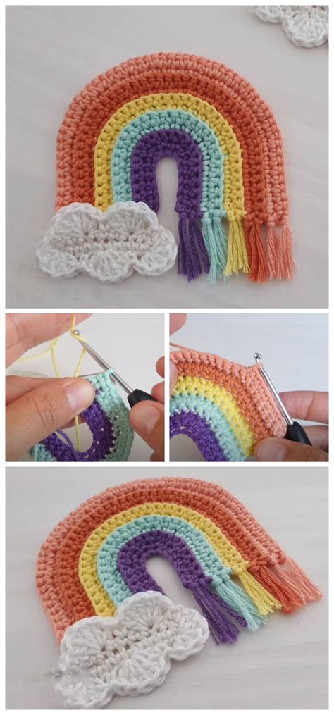 How to Crochet Rainbow Applique - Crochet Kingdom