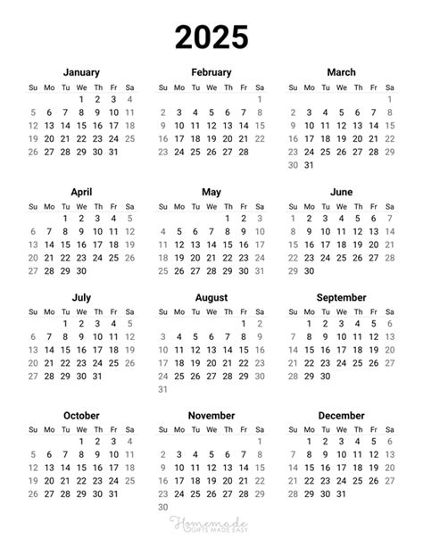 Pretty 2025 Calendar Printable Free - emmy caroljean