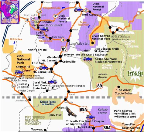 Road Map Of Arizona Nevada and Utah | secretmuseum