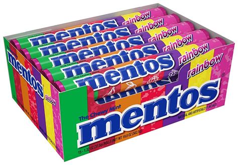 Amazon Lowest Price: Mentos Chewy Mint Candy Roll, Rainbow, Bulk Pack of 15