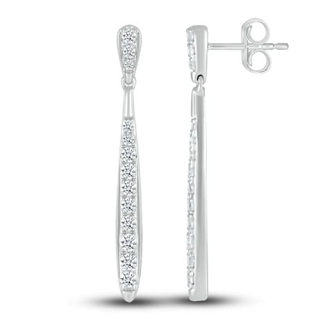 Diamond Drop Earrings 3/8 ct tw Round 10K White Gold | Jared