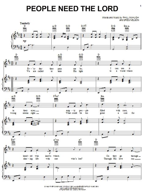 People Need The Lord | Sheet Music Direct