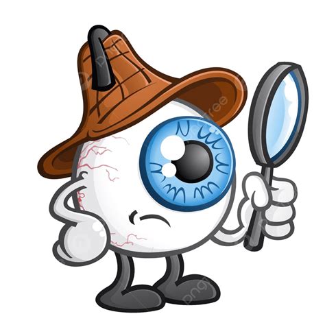 Cartoon Detective With Magnifying Glass Detective Illustration Secret ...