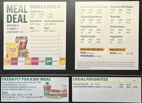 Subway menu – SLC menu