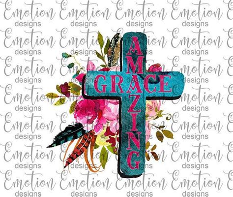 Amazing Grace cross PNG, instant download, Sublimation Graphics ...