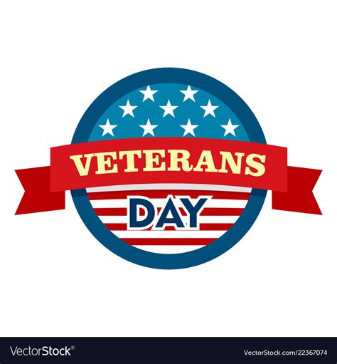 Heroes veterans day logo flat style Royalty Free Vector