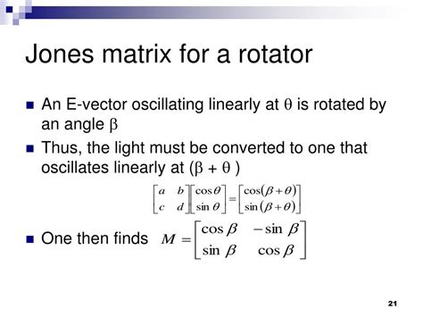 PPT - Polarization Jones vector & matrices PowerPoint Presentation - ID ...