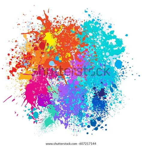 Color Background Paint Splashes Vector Illustration Stock Vector (Royalty Free) 607217144 ...