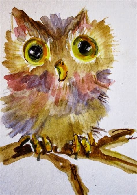 Owl watercolor paintings