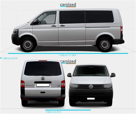 Volkswagen Transporter 2009-2015 Dimensions Side View