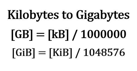 kB to GB – Kilobytes to Gigabytes | Information and Converter