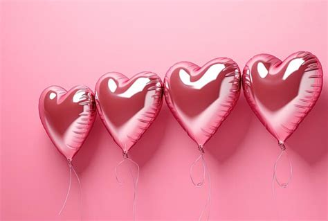 Premium AI Image | pink heart shaped foil balloons on a pink background