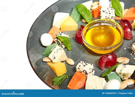 Cheese Platter on a White Background Stock Image - Image of background, fresh: 156860329