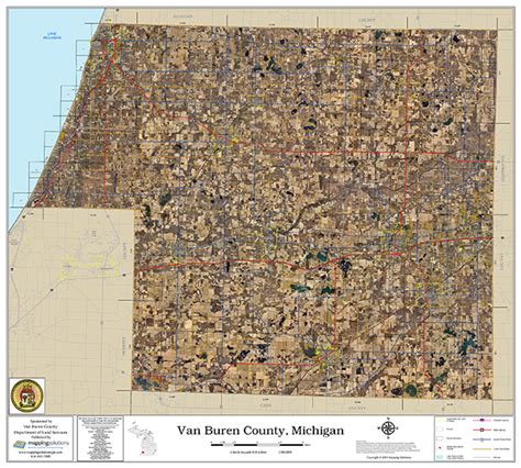 Van Buren County Michigan 2018 Aerial Wall Map | Mapping Solutions