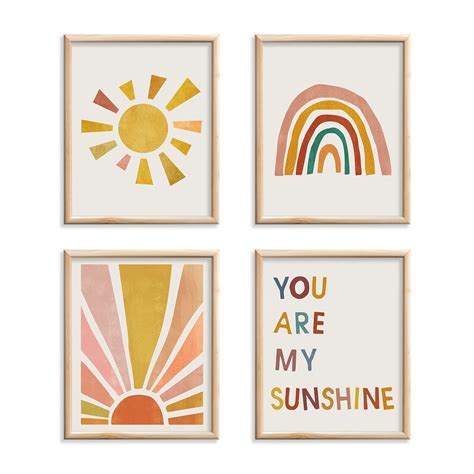 Buy Boho Nursery Decor Boho Rainbow Decor You Are My Sunshine Wall Decor Boho Wall Art Prints ...