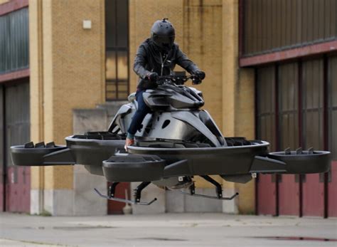 first flying motorcycle 'XTURISMO' levitates to dodge land traffic