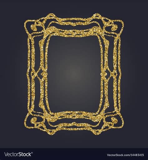 Art nouveau gold glitter frame art deco border Vector Image