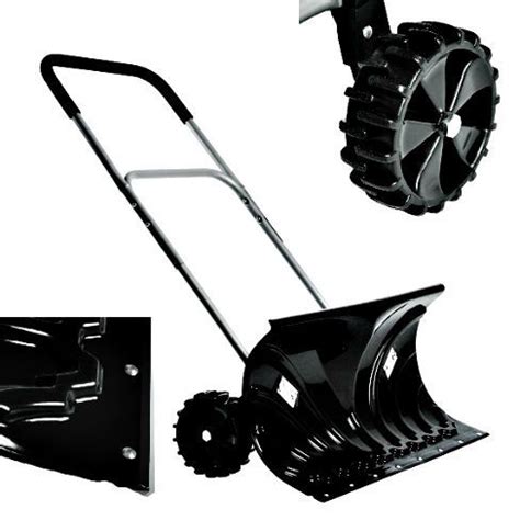 Snow Shovel Metal Edge With Weels Heavy Duty Manual Outdoor Clearing Push Plow #Oypla | Snow ...