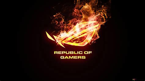 Asus ROG (Republic of Gamers) - Fire Themed Logo 4K wallpaper download