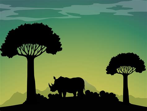 Rhino Silhouette Free Vector Art - (8042 Free Downloads)