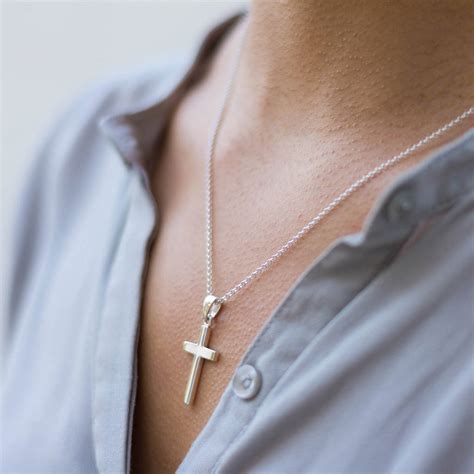 Personalised Silver Cross Necklace By Hersey Silversmiths | notonthehighstreet.com