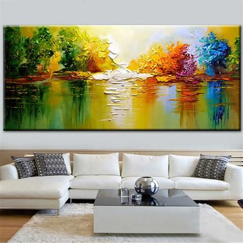 Hand Painted Modern Abstract Thick Impasto Canvas Oil Painting Living Room Bedroom Wall Picture ...