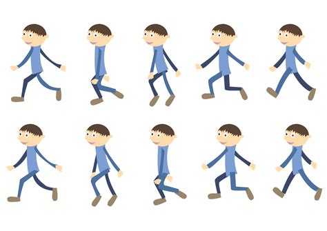 Clipart - Walk cycle boy