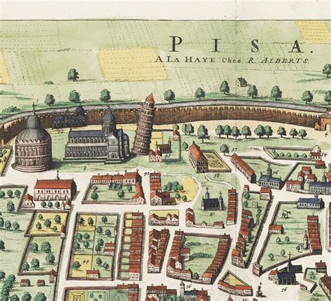 Old Map of Pisa Italy 1700 Vintage Map of Pisa - VINTAGE MAPS AND PRINTS