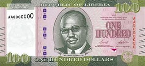 Liberia new 100-dollar note (B319a) reported for introduction in ...