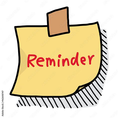 reminder note paper / cartoon vector and illustration, hand drawn style ...