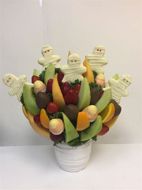 Candy Corn and Mummies Bouquet – Oh My Fruit Creations – Fruit Gift Baskets, Bouquets & Arrangements