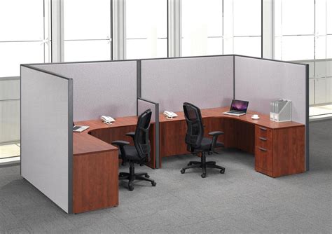 2 Person Cubicle Desk with Drawers | Madison Liquidators