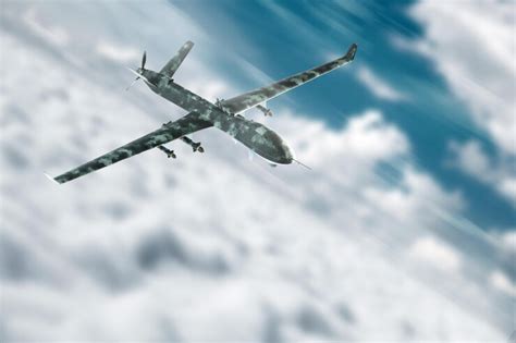 Premium Photo | A military combat drone uav is on duty in the sky modern aircraft army of the ...