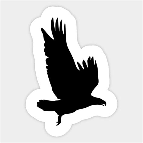 Flying hawk silhouette - Eagle - Sticker | TeePublic