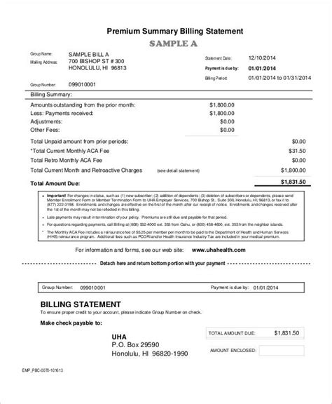 Billing Statement - 7+ Examples, How to read, Format, Pdf