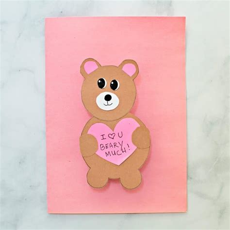 VALENTINE BEAR CARD - hello, Wonderful